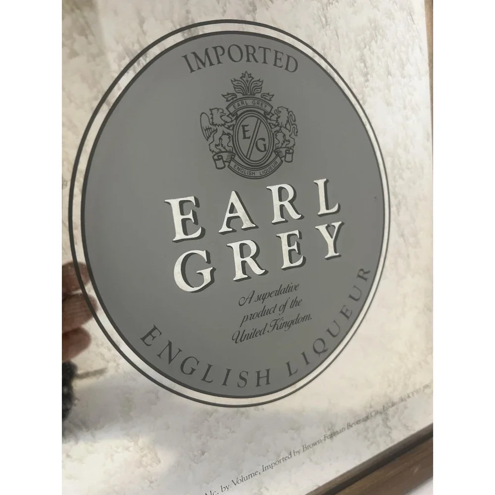 Vinatge EARL GREY English Liqueur Bar Mirror 1987 13x11‎